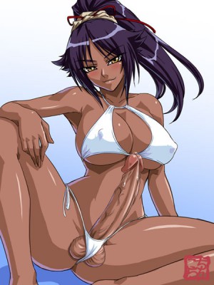 busty hentai dickgirl in bikini
